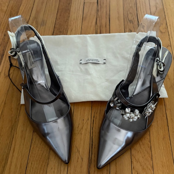 DOROTHEE SCHUMACHER Silver Slingbacks - Sz 39 - Picture 8 of 9